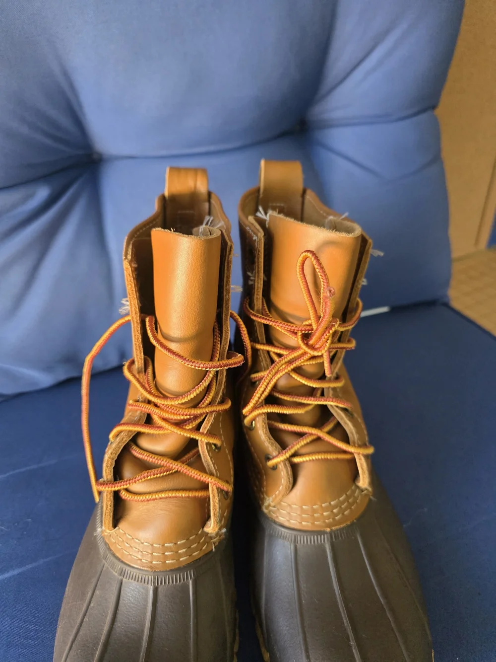 L.L. Bean Bean Boots Women's 8 Brown Leather Waterproof Duck Boots USA Made